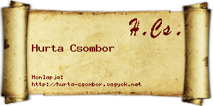 Hurta Csombor névjegykártya